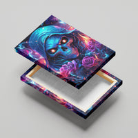 Flame Skull Canvas Wall Art While You Are Talking Behind My Back Freel Free To Bend Down And Kiss My Ass - Wonder Print Shop
