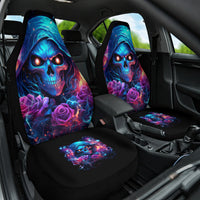 Flame Skull Car Seat Cover While You Are Talking Behind My Back Freel Free To Bend Down And Kiss My Ass - Wonder Print Shop