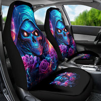 Flame Skull Car Seat Cover While You Are Talking Behind My Back Freel Free To Bend Down And Kiss My Ass - Wonder Print Shop