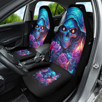 Flame Skull Car Seat Cover While You Are Talking Behind My Back Freel Free To Bend Down And Kiss My Ass - Wonder Print Shop