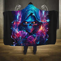 Flame Skull Hooded Blanket While You Are Talking Behind My Back Freel Free To Bend Down And Kiss My Ass