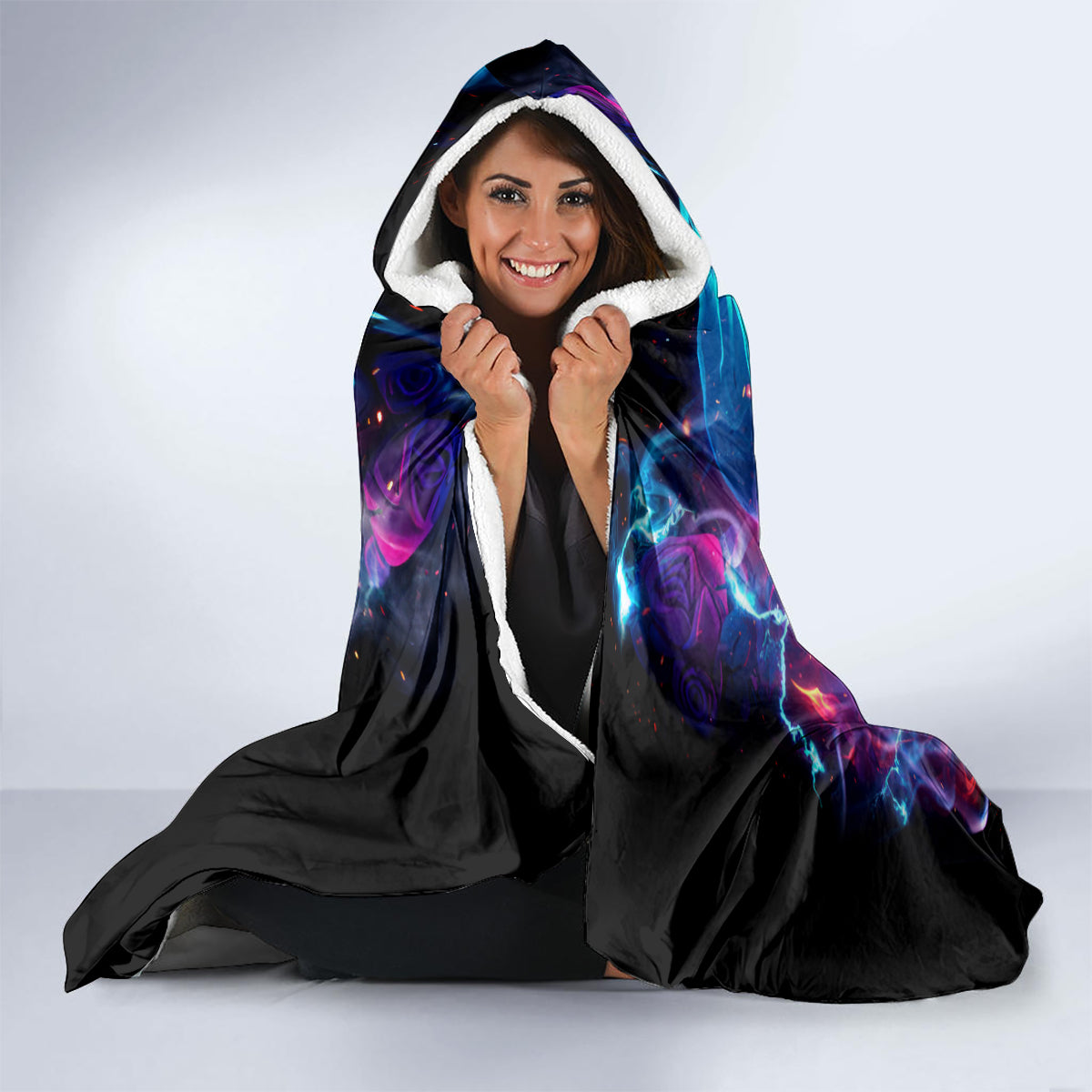Flame Skull Hooded Blanket While You Are Talking Behind My Back Freel Free To Bend Down And Kiss My Ass