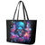 Flame Skull Leather Tote Bag While You Are Talking Behind My Back Freel Free To Bend Down And Kiss My Ass - Wonder Print Shop