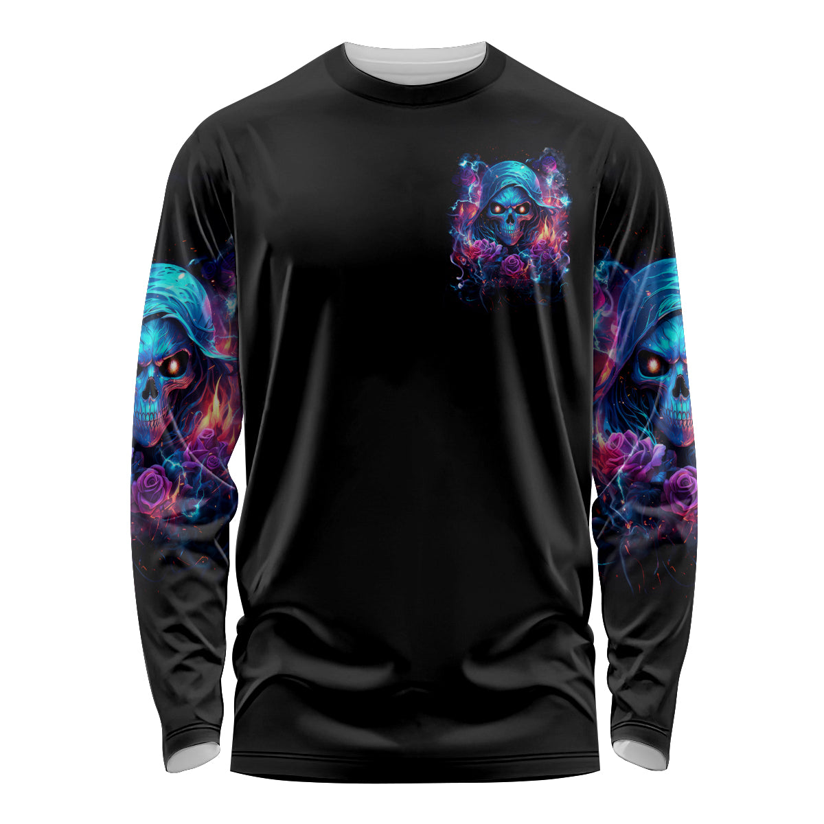 Flame Skull Long Sleeve Shirt While You Are Talking Behind My Back Freel Free To Bend Down And Kiss My Ass - Wonder Print Shop