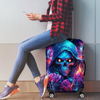 Flame Skull Luggage Cover While You Are Talking Behind My Back Freel Free To Bend Down And Kiss My Ass - Wonder Print Shop