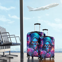 Flame Skull Luggage Cover While You Are Talking Behind My Back Freel Free To Bend Down And Kiss My Ass - Wonder Print Shop