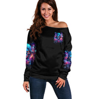 Flame Skull Off Shoulder Sweater While You Are Talking Behind My Back Freel Free To Bend Down And Kiss My Ass - Wonder Print Shop