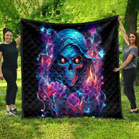 Flame Skull Quilt While You Are Talking Behind My Back Freel Free To Bend Down And Kiss My Ass - Wonder Print Shop