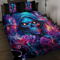 Flame Skull Quilt Bed Set While You Are Talking Behind My Back Freel Free To Bend Down And Kiss My Ass - Wonder Print Shop