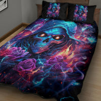 Flame Skull Quilt Bed Set While You Are Talking Behind My Back Freel Free To Bend Down And Kiss My Ass - Wonder Print Shop