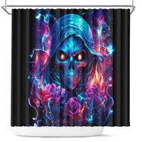 Flame Skull Shower Curtain While You Are Talking Behind My Back Freel Free To Bend Down And Kiss My Ass