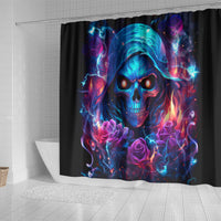 Flame Skull Shower Curtain While You Are Talking Behind My Back Freel Free To Bend Down And Kiss My Ass