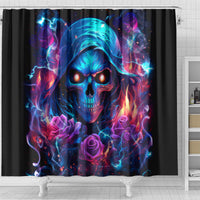 Flame Skull Shower Curtain While You Are Talking Behind My Back Freel Free To Bend Down And Kiss My Ass