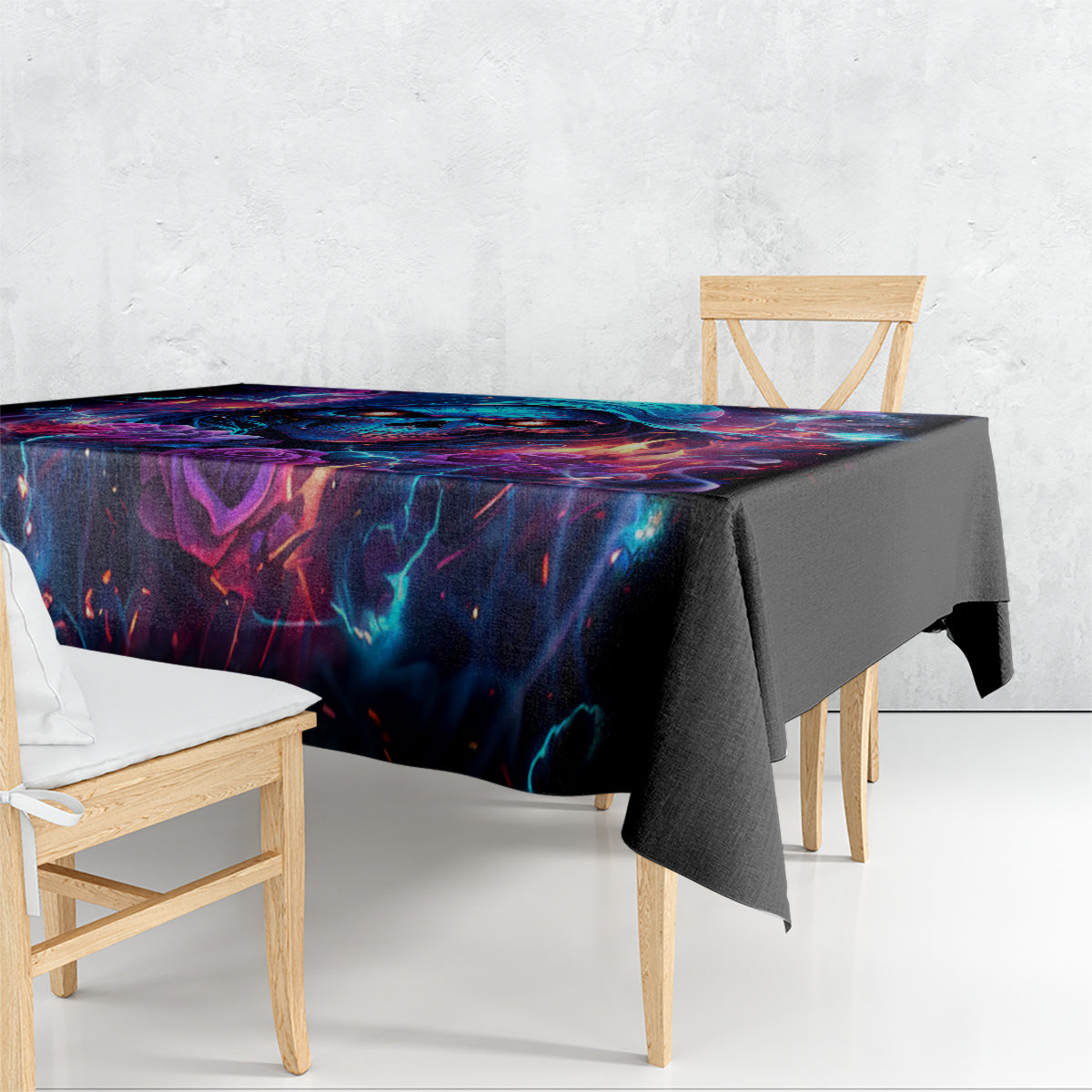 Flame Skull Tablecloth While You Are Talking Behind My Back Freel Free To Bend Down And Kiss My Ass - Wonder Print Shop