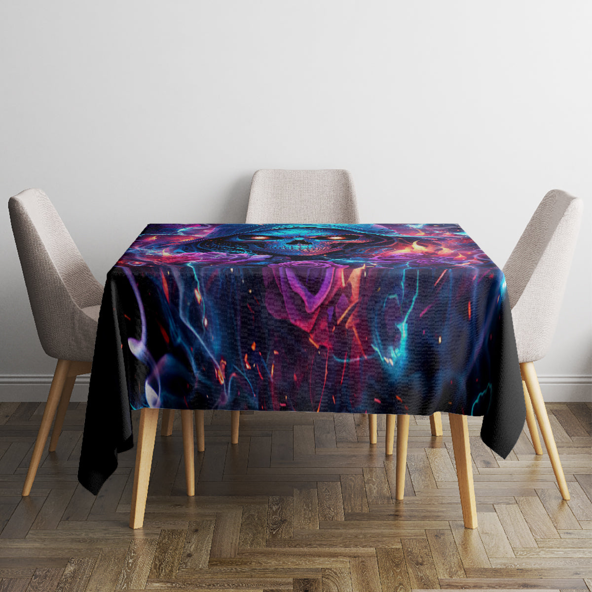 Flame Skull Tablecloth While You Are Talking Behind My Back Freel Free To Bend Down And Kiss My Ass - Wonder Print Shop