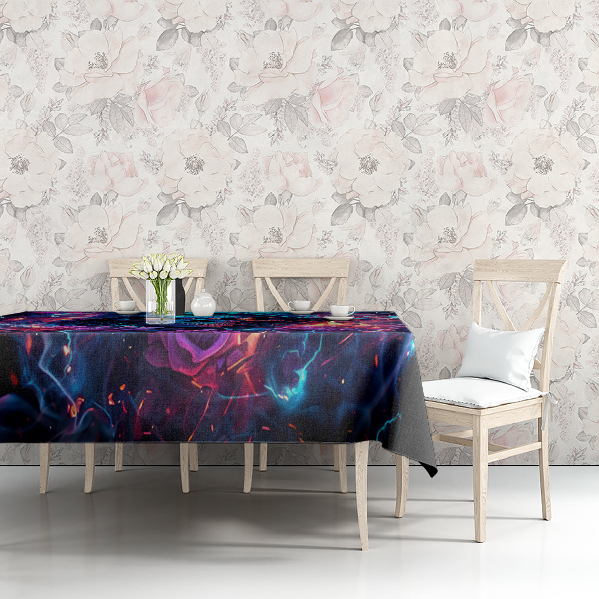 Flame Skull Tablecloth While You Are Talking Behind My Back Freel Free To Bend Down And Kiss My Ass - Wonder Print Shop