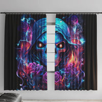 Flame Skull Window Curtain While You Are Talking Behind My Back Freel Free To Bend Down And Kiss My Ass - Wonder Print Shop