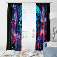 Flame Skull Window Curtain While You Are Talking Behind My Back Freel Free To Bend Down And Kiss My Ass - Wonder Print Shop