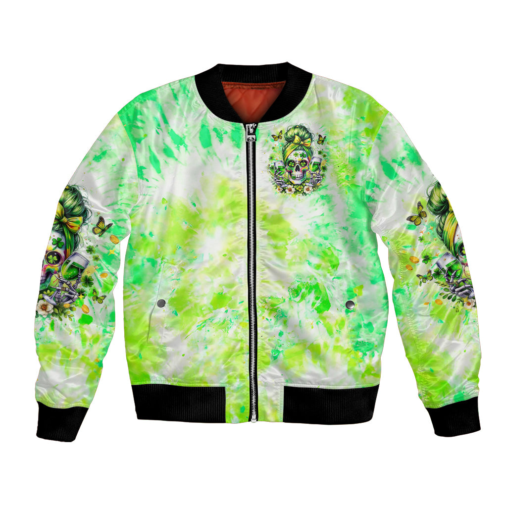 Irish Skull Bomber Jacket Drink Up Bitch - Wonder Print Shop