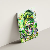 Irish Skull Canvas Wall Art Drink Up Bitch - Wonder Print Shop