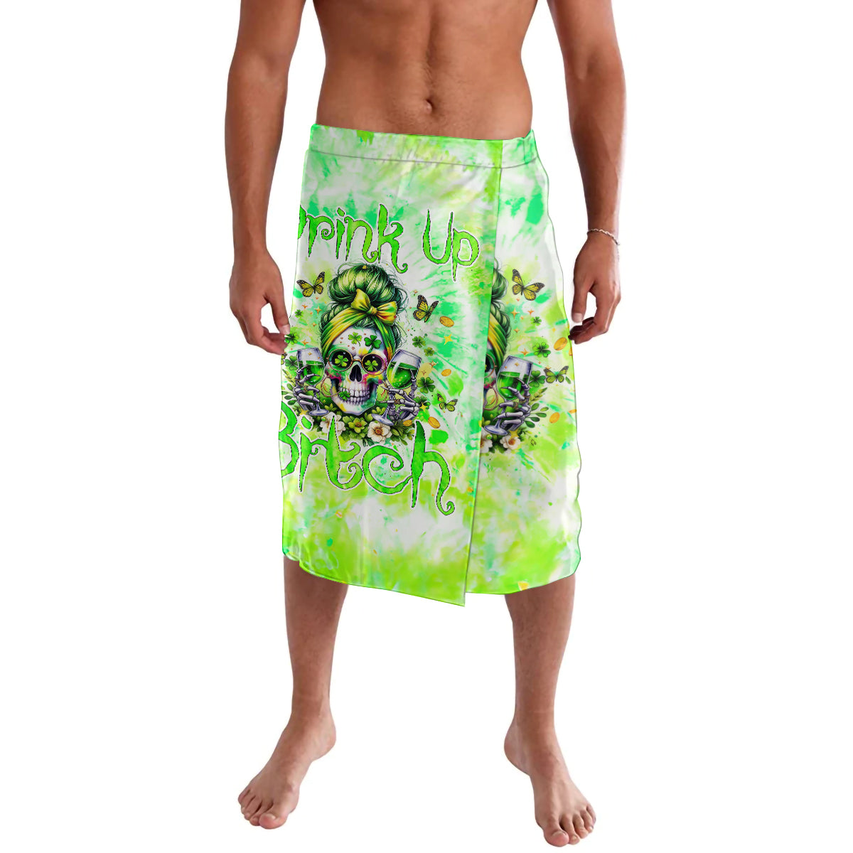Irish Skull Lavalava Drink Up Bitch - Wonder Print Shop