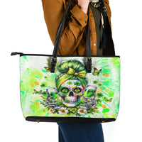 Irish Skull Leather Tote Bag Drink Up Bitch - Wonder Print Shop