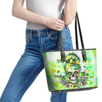 Irish Skull Leather Tote Bag Drink Up Bitch - Wonder Print Shop