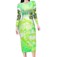 Irish Skull Long Sleeve Bodycon Dress Drink Up Bitch - Wonder Print Shop