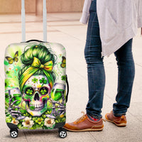 Irish Skull Luggage Cover Drink Up Bitch - Wonder Print Shop