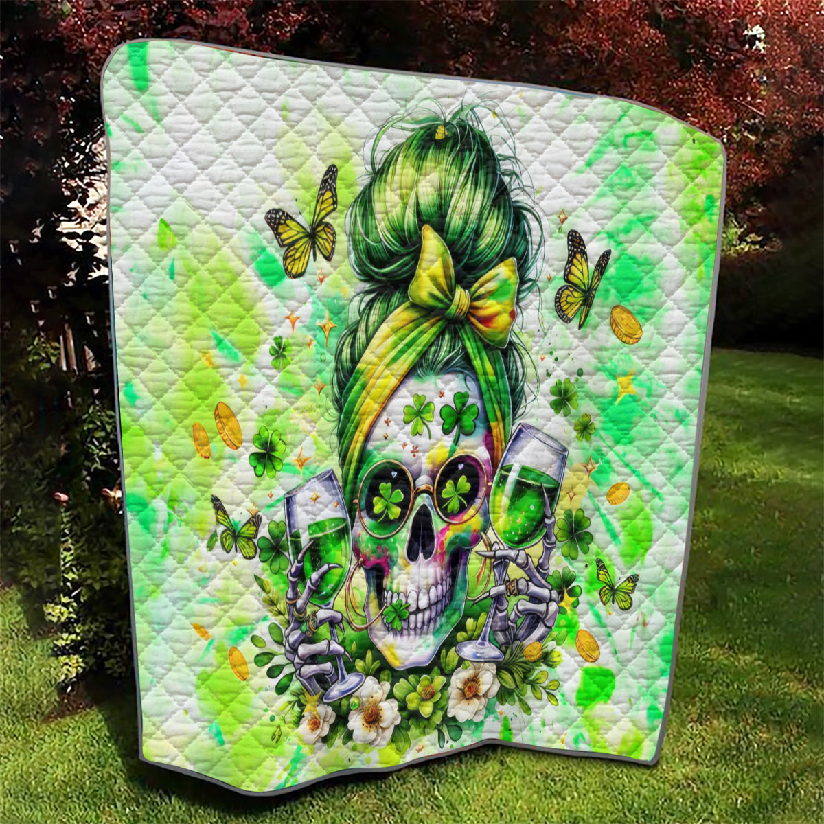 Irish Skull Quilt Drink Up Bitch - Wonder Print Shop