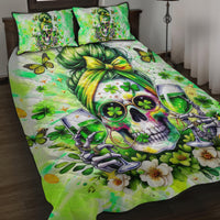 Irish Skull Quilt Bed Set Drink Up Bitch - Wonder Print Shop
