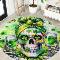 Irish Skull Round Carpet Drink Up Bitch