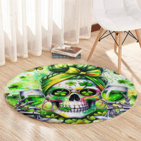 Irish Skull Round Carpet Drink Up Bitch