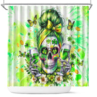 Irish Skull Shower Curtain Drink Up Bitch