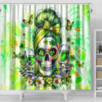 Irish Skull Shower Curtain Drink Up Bitch