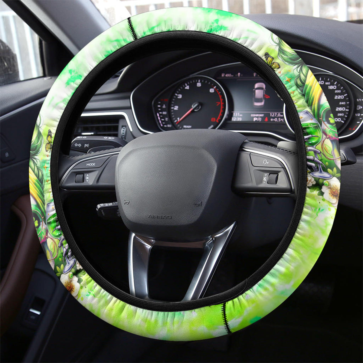 Irish Skull Steering Wheel Cover Drink Up Bitch - Wonder Print Shop