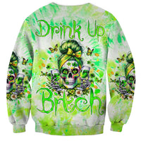Irish Skull Sweatshirt Drink Up Bitch - Wonder Print Shop