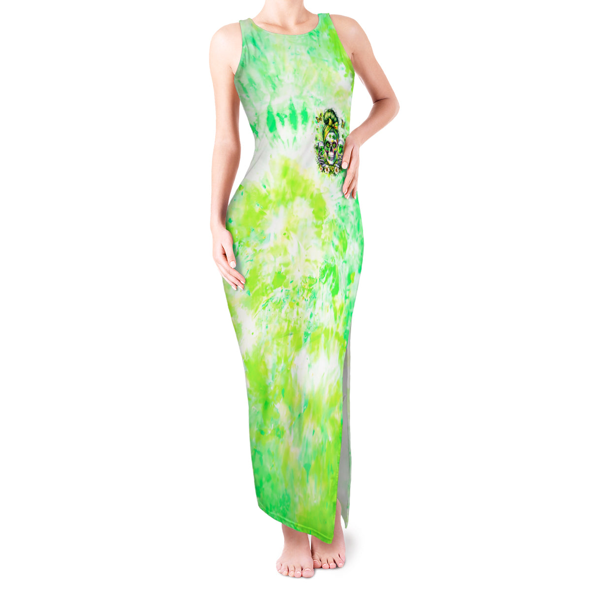 Irish Skull Tank Maxi Dress Drink Up Bitch - Wonder Print Shop