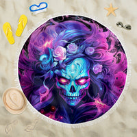 Lady Skull Beach Blanket I'm Not Anti Social I'm Just Not User Friendly - Wonder Print Shop