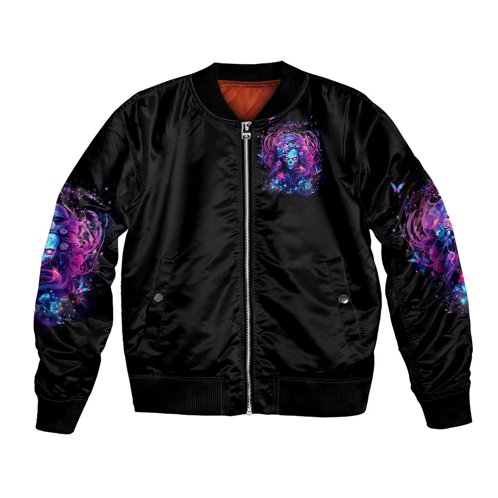 Lady Skull Bomber Jacket I'm Not Anti Social I'm Just Not User Friendly - Wonder Print Shop