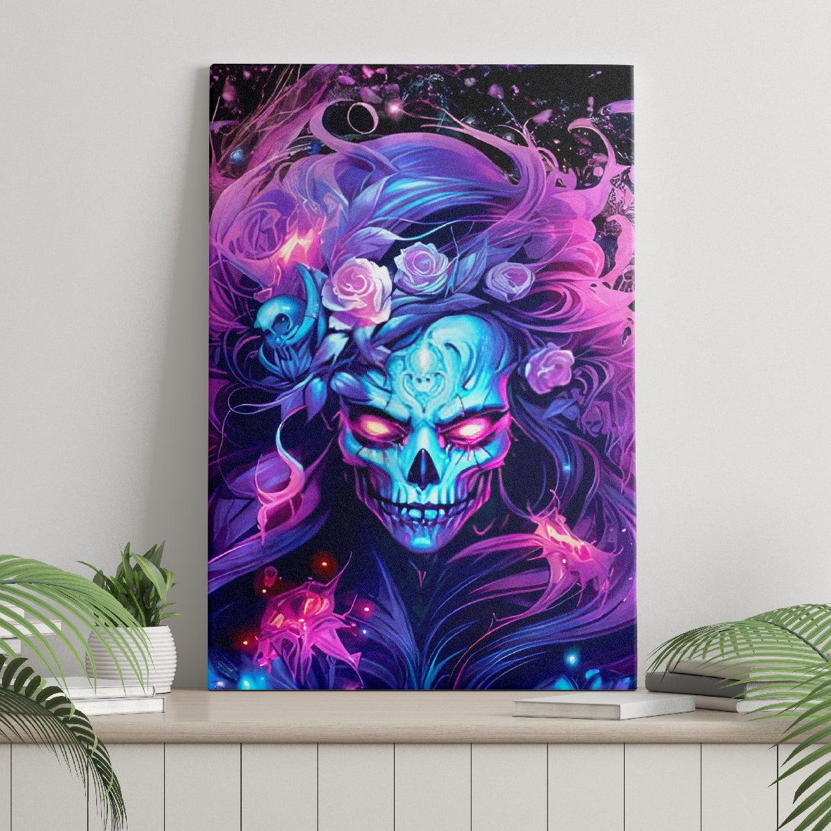Lady Skull Canvas Wall Art I'm Not Anti Social I'm Just Not User Friendly - Wonder Print Shop