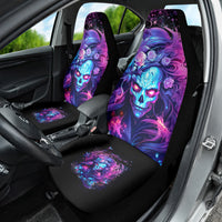 Lady Skull Car Seat Cover I'm Not Anti Social I'm Just Not User Friendly - Wonder Print Shop