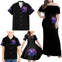 Lady Skull Family Matching Off Shoulder Maxi Dress and Hawaiian Shirt I'm Not Anti Social I'm Just Not User Friendly - Wonder Print Shop