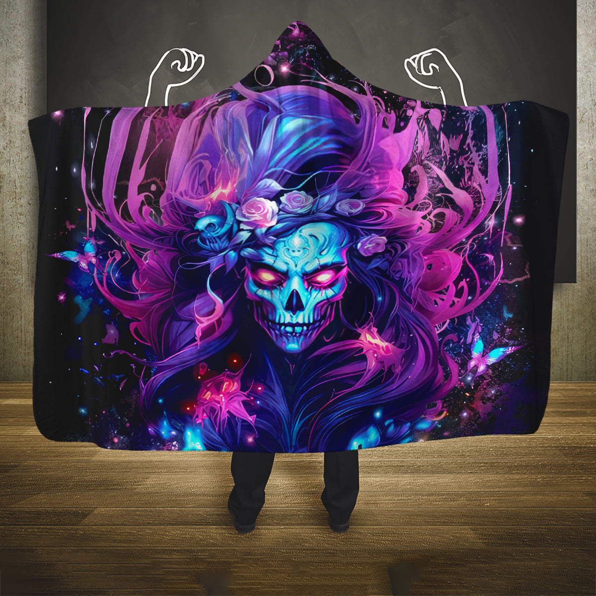 Lady Skull Hooded Blanket I'm Not Anti Social I'm Just Not User Friendly
