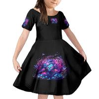 Lady Skull Kid Short Sleeve Dress I'm Not Anti Social I'm Just Not User Friendly - Wonder Print Shop