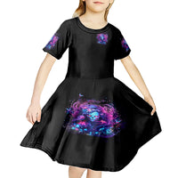 Lady Skull Kid Short Sleeve Dress I'm Not Anti Social I'm Just Not User Friendly - Wonder Print Shop
