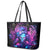 Lady Skull Leather Tote Bag I'm Not Anti Social I'm Just Not User Friendly - Wonder Print Shop