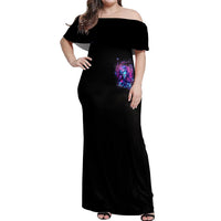 Lady Skull Off Shoulder Maxi Dress I'm Not Anti Social I'm Just Not User Friendly - Wonder Print Shop