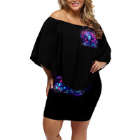 Lady Skull Off Shoulder Short Dress I'm Not Anti Social I'm Just Not User Friendly - Wonder Print Shop