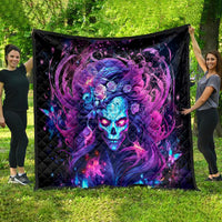 Lady Skull Quilt I'm Not Anti Social I'm Just Not User Friendly - Wonder Print Shop